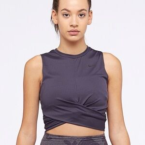 Nike Women’s Dri-FIT Tank Twist Crop Top - Gridion/Black